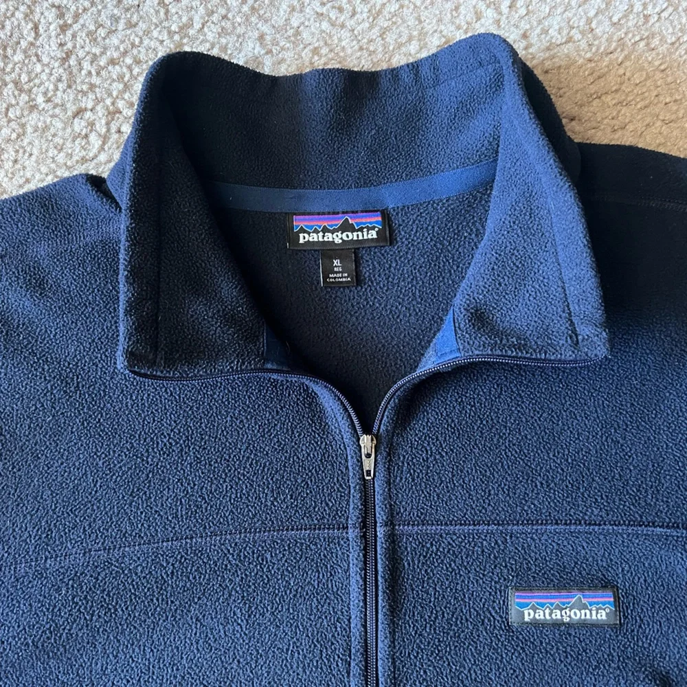 Patagonia Men's Micro D Fleece Pullover Quarter Zip Sz XL in New Navy